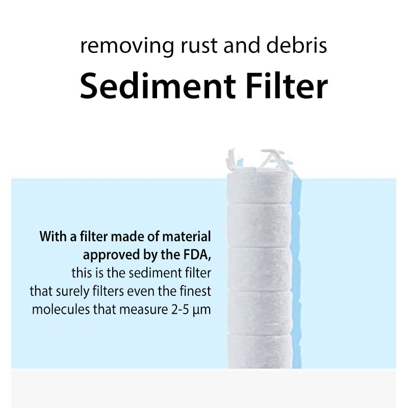removing rust and debris sediment filter. With a filter made of material approved by the FDA, this is the sediment filter that surely filters even the finest molecules that measure 2-5 um